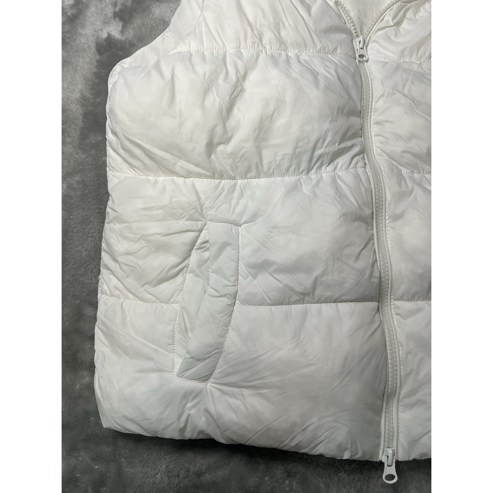 dip Women's White Insulated Puffer Vest Full Zip Collared Sleeveless M - Picture 4 of 16